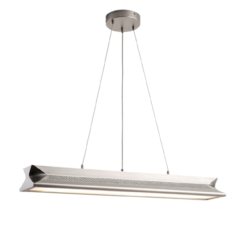 Luminaire suspendu linéaire en acier inoxydable avec éclairage LED