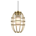 Suspension lumineuse design en métal doré avec diffuseur en verre