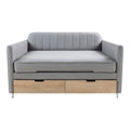 Canapé convertible avec rangement en bois - Design moderne et confortable