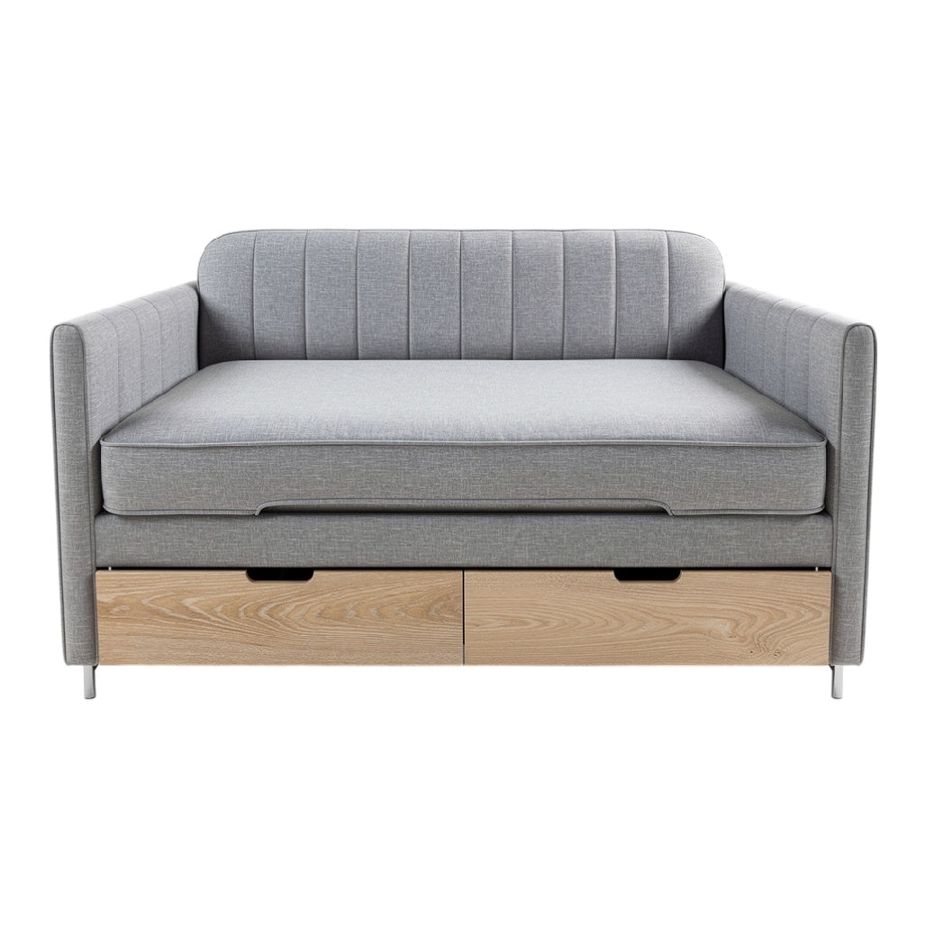 Canapé convertible avec rangement en bois - Design moderne et confortable